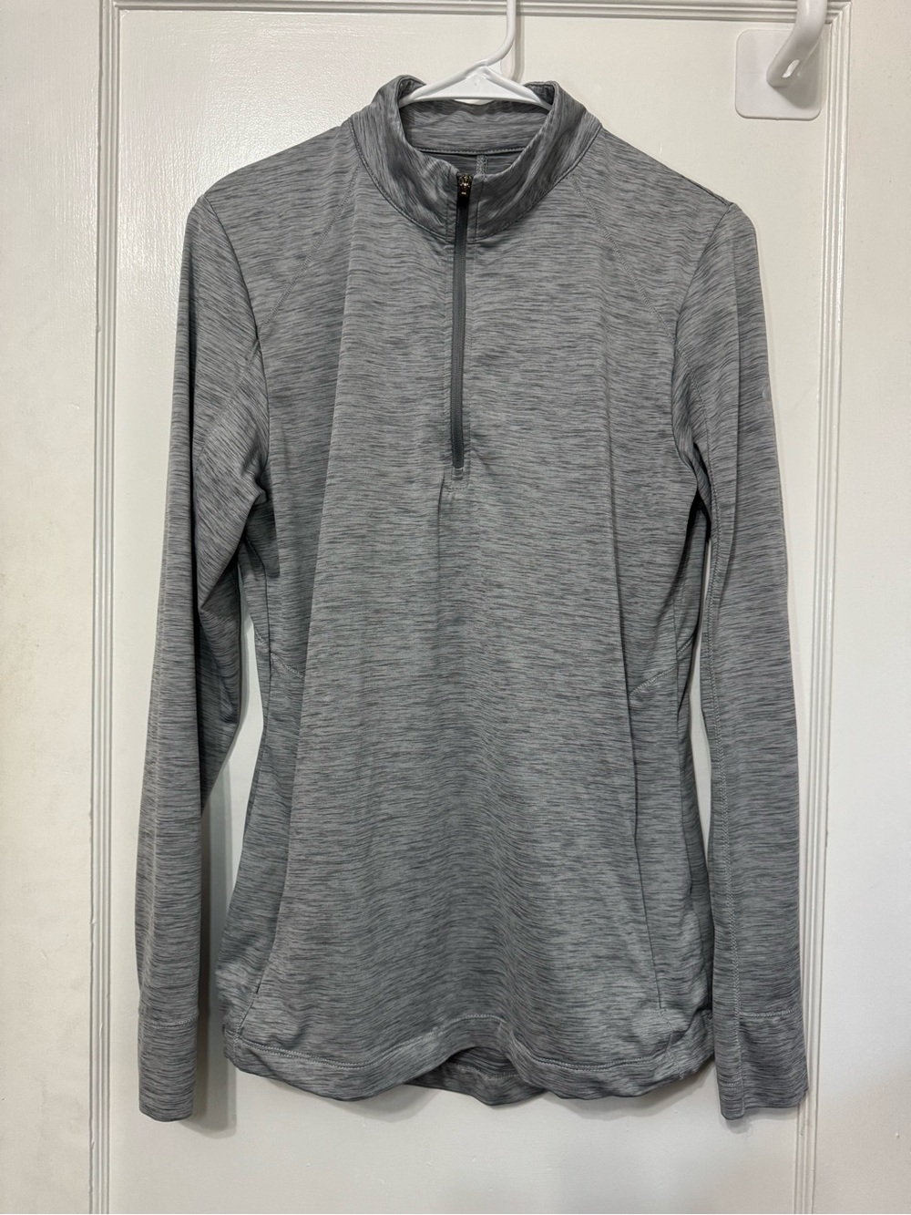 ASICS Women's Medium Heathered Gray Performance Quarter-Zip Athletic Pullover